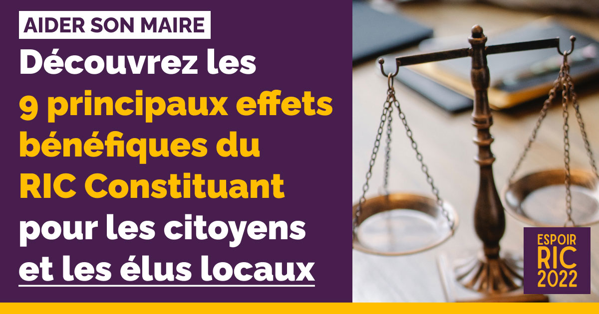 9 effets bénéfiques du RIC Constituant pour les citoyens et les élus locaux