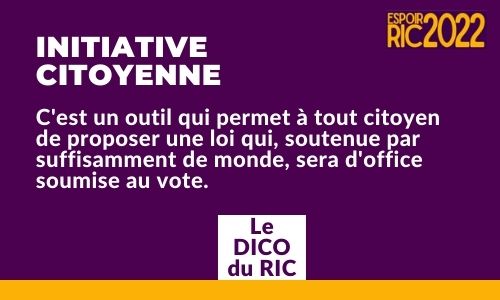 Définition de l'initiative citoyenne par Espoir RIC