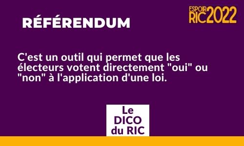 Définition du référendum selon Espoir RIC