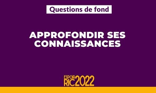 Iconographie de la section « Questions de fond » d'Espoir RIC