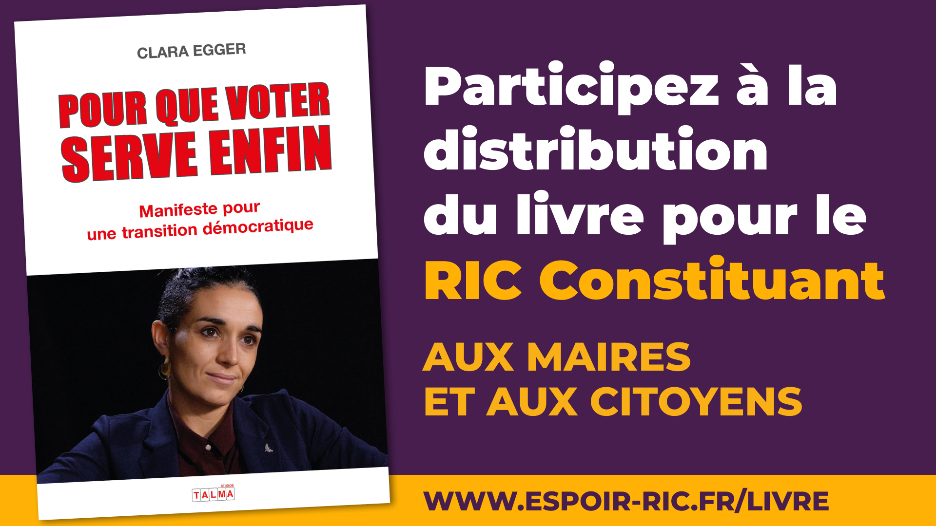 Livre RIC Référendum d'initiative citoyenne expliqué à tous Espoir RIC