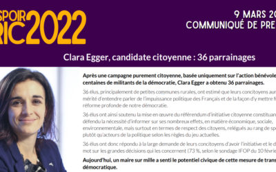 Clara Egger, candidate citoyenne : 36 parrainages