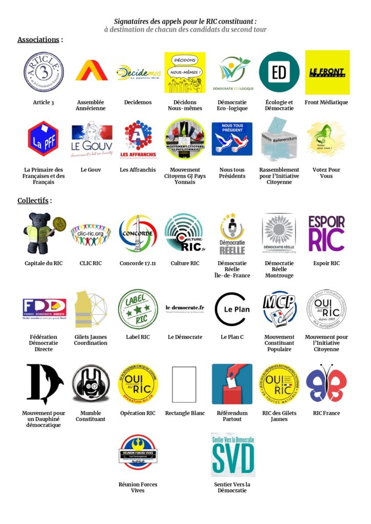 Presidentielle 2022 Signataires de lappel democrate pour le RIC Constituant