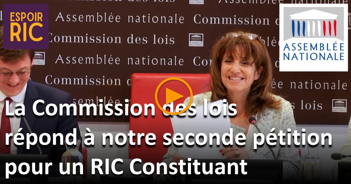 La commission des lois répond à notre seconde pétition pour le RIC Constituant