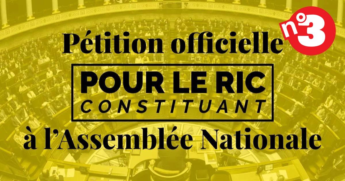 Signez la 3ᵉ pétition officielle pour que le RICC puisse être débattu à l’Assemblée nationale