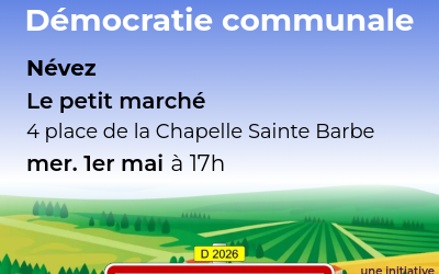 Apéro-discussion sur la Démocratie communale à Névez dans le Finistère – 1er mai 17h