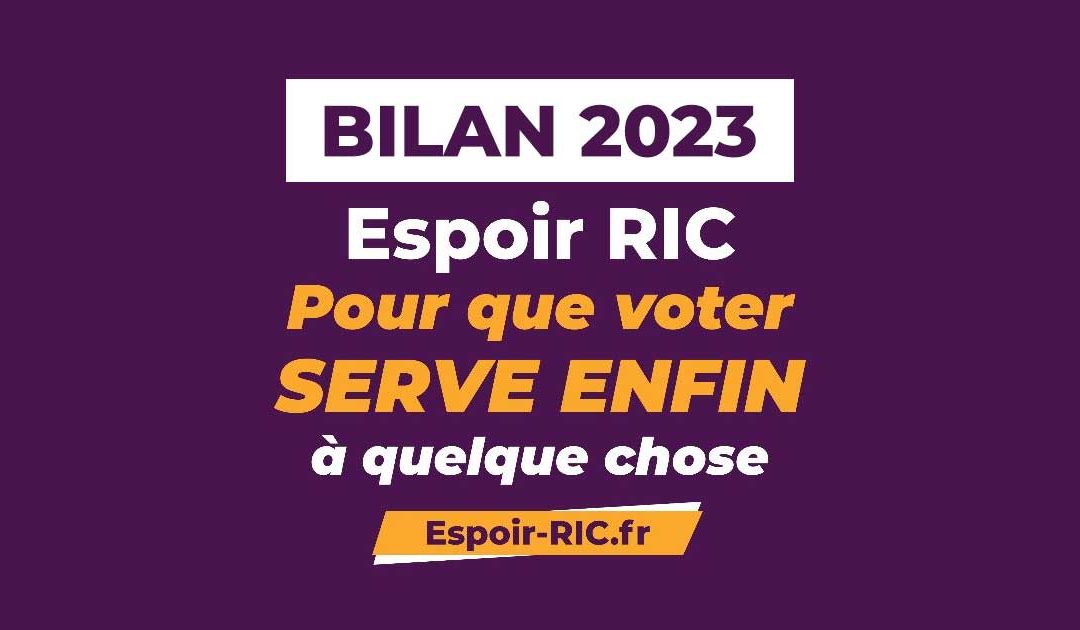 Bilan 2023 des actions d’Espoir RIC