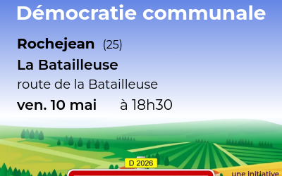 Apéro-discussion sur la démocratie communale à Rochejean dans le Doubs – 10 mai à 18h30